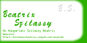 beatrix szilassy business card